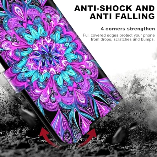 for Cricket Outlast 5G 2024 Wallet case with RFID Blocking Credit Card Holder Kickstand, Folio Flip PU Leather Shockproof Protective Cover for AT&T Motivate Pro 5G, Heart Pattern - color: Heart Pattern