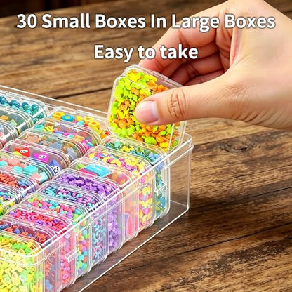 Bead Organizer Box, 31 Pcs Clear Plastic Storage Containers with Hinged Lids Mini Boxes for Jewelry Making, Crafts, DIY, Seed, Small Parts - size: 31 Compartments