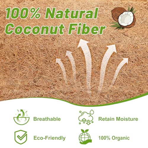 Remiawy Coco Liner Roll, 16 x 120 Inch Coconut Fiber Liners for Planters, Natural Coco Coir Mats Sheet for Flower Basket, Garden Decoration, Reptile Carpet, Animal Pet Pad, Window Box, DIY Moss Pole - size: 16x120 Inch