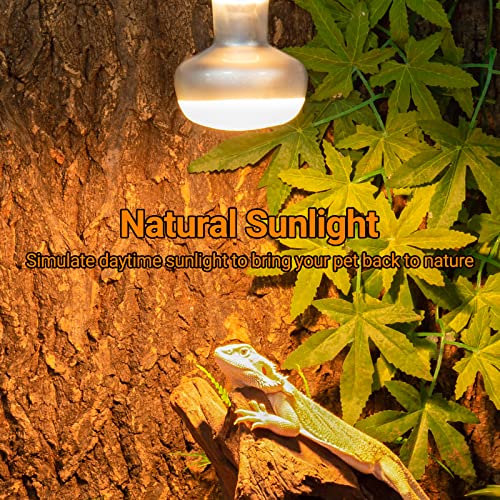 REPTI ZOO 2 Pack Heat Lamp 75W, Intense Basking Spot Simulated Natural Sunlight Heating Lamp Bulb, Heat Emitter UVA Heat Lamp Bulb for Reptile Chickens Pet Brooder - style: Natural Basking Light Bulb 75W