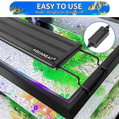 AQUANEAT LED Aquarium Light Full Spectrum for 8 Inch to 10 Inch Fish Tank Light Fresh Water - size: 8"-10"