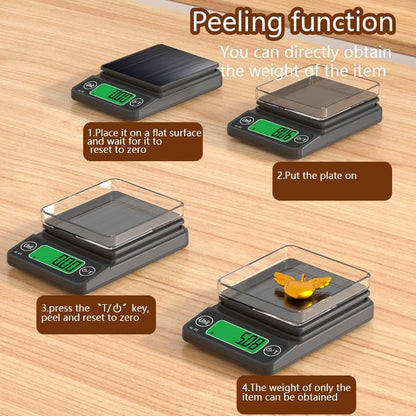 Scale Jazz Digital Pocket Scale, 500g/0.01 Portable Precision Gram Scale Grams and Ounces，Food Scale Jewelry Scale with LCD Display, 5 Units Tare for Powder, Gem, Coffee, Coin, Tea, Weed