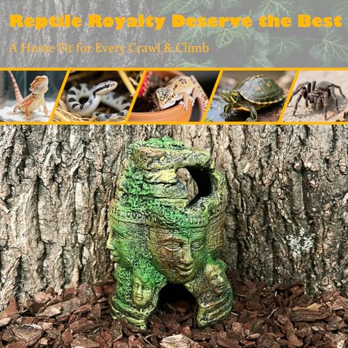 Bearded Dragon Reptile Hide Caves Khmer Buddha Ruins Décor Lizard Leopard Gecko Hideout Terrarium Tank Snake Amphibian Personalized Cambodia Decoration - style: KHMER BUDDHA RUIN