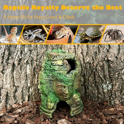 Bearded Dragon Reptile Hide Caves Khmer Buddha Ruins Décor Lizard Leopard Gecko Hideout Terrarium Tank Snake Amphibian Personalized Cambodia Decoration - style: KHMER BUDDHA RUIN