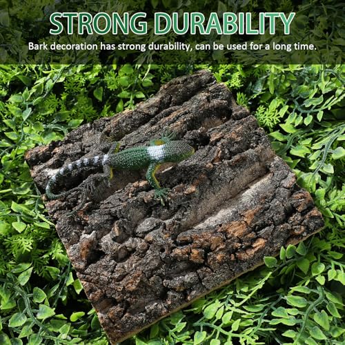 Totority Cork Bark Background, Natural Terrarium Backdrop,4Pcs | 3D Tree Bark Wall Decor for Bearded Dragon, Gecko, Lizard, Frog Enclosure & Aquarium, Easy-Place Habitat