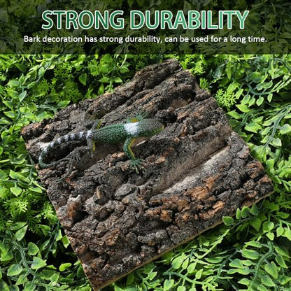 4Pcs Reptile Cork Bark Tank Decor Natural Terrarium Background for Gecko Lizard Bearded Climbing Habitat 5.90X5.90X0.78In