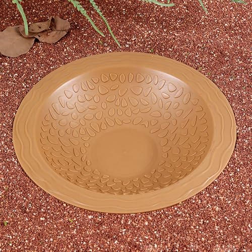 Turtles Soaking Bowl Bathtub Water Pool Feeding Watering for Lizards Frogs and Terrariums Pet Habitat Accessories Reptiles Amphibians Water Bowl - color: Reddish Brown