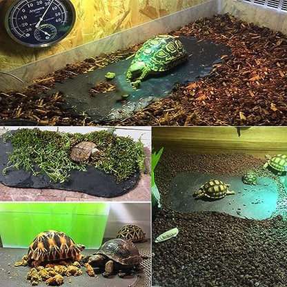 Reptile Basking Platform 13.5''x8.0'' Turtle Rock Slate Feeding Bowl Food Dish Feed Plate Tortoise Bathing Resting Slab for Lizard Gecko Bearded Dragon Chameleon Snake Frog - size: 13.5''x8.0''(1PCS)
