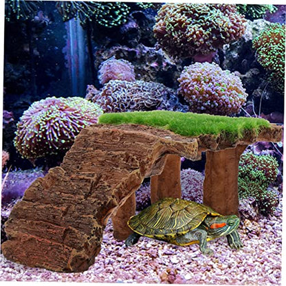 Turtle Tank Basking Platform Vivid Rockery Design for Reptiles and Practical Amphibian Climbing Ramp for Water Turtles Frogs and Lizards