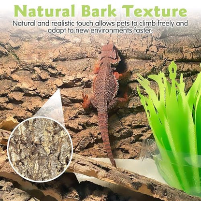 kathson 2PCS Thicker Cork Tile Background Bark 11.8 "L x 11.8" W x 1‘’ H Reptile Tank Terrarium Background Natural Reptile Climbing Mat for Spider Gecko Lizard Chameleon Bearded Dragon Snake - size: 11.8 "L x 11.8 " W x 1‘’ H