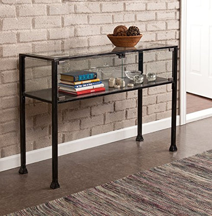 SEI Furniture - Terrarium Display Console - Transitional Design, Black Finish - Ideal for Entryway, Living Room (CK8863) - style: Console Table