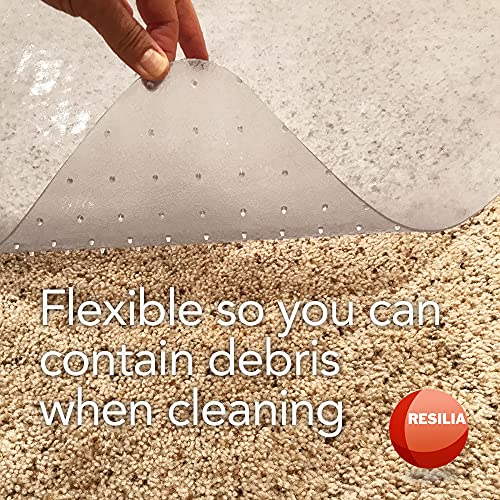 RESILIA Under Pet Cage Mat for Bird Cages, Reptile Aquariums, Dog Kennels, Water-Resistant Pad for Carpeted Floors and Surfaces, 30 Inches x 48 Inches, Clear - color: Clear