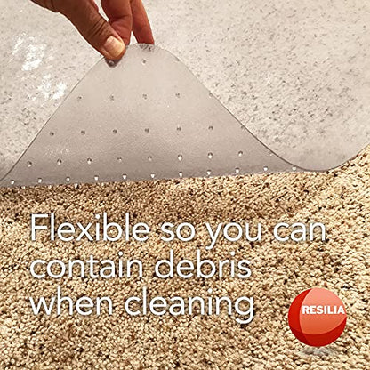 RESILIA Under Pet Cage Mat for Bird Cages, Reptile Aquariums, Dog Kennels, Water-Resistant Pad for Carpeted Floors and Surfaces, 30 Inches x 48 Inches, Clear - color: Clear