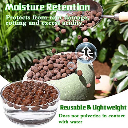 4LB Leca Clay Pebbles for Plants, 4mm-16mm Clay Balls for Hydroponic | Drainage, Reusable, Aeration, Moisture Retention, Lightweight, Natural Leca for Orchids, Succulents, Terrariums, Aquaponics - size: 4LB
