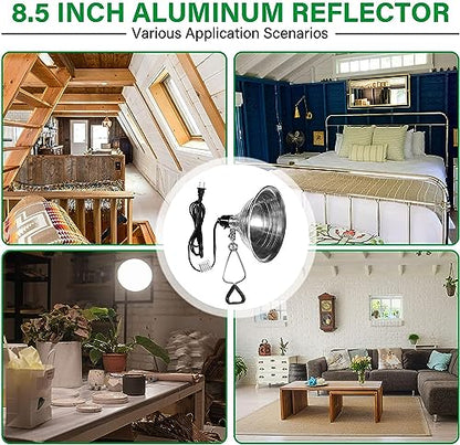 Simple Deluxe HIWKLTCLAMPLIGHTMX2 2-Pack Clamp Lamp Light with 8.5 Inch Aluminum Reflector Up to 150 Watt E26 Socket (No Bulb Included) 6 Feet 18/2 SPT-2 Cord, Silver - size: 8.5 Inch (150 Watts), style: 2-Pack