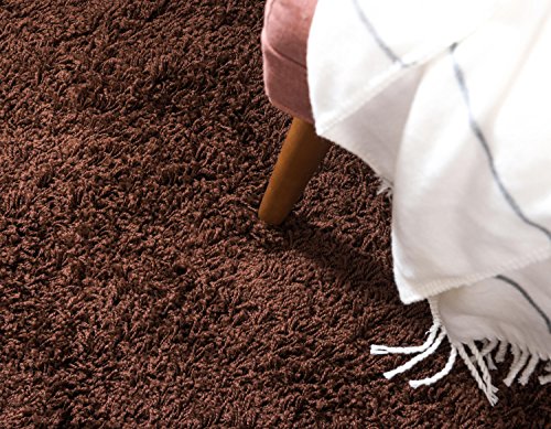 Unique Loom Solid Shag Collection Area Rug (2' 6" x 13' 1" Runner, Chocolate Brown) - color: Chocolate Brown, size: 2'6" x 13'1" (Runner)