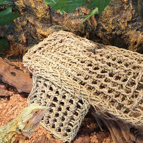 Bearded Dragon Hammock Lizard Tank Accessories Reptile Lounger Amphibian Habitat Décor for Chameleon, Geckos, Snakes, Hermit Crab, Lguana Reptiles, Tortoises - size: 16"+7"