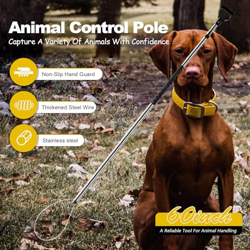 92" Animal Catch Pole Wildlife Control Tool Noose Holder Net Kit | for Dogs Feral Cat Raccoons Hog Pig Fox Coyote Bulldog Wolf Goat Lizards Boar Bichon Calf Piglet Gator