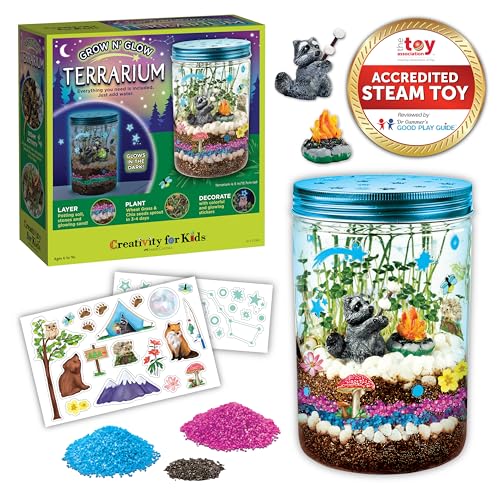 Creativity for Kids Grow 'N Glow Terrarium Kit - Educational Science Kits | Screen Free Summer Fun Activities | Gifts for Boys and Girls | Craft and STEM Projects (Ages 6+)