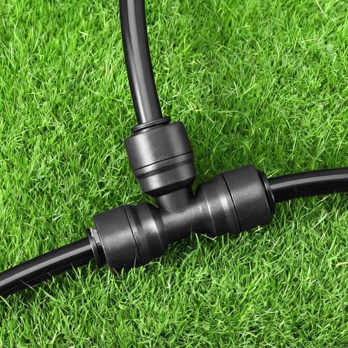 20 Pack 1/4" Irrigation Fittings Tee Connectors,Quick Connect | Push to Connect Fittings,Locked Anti-Drip,1/4 Inch Irrigation Tubing Fittings,for Garden 1/4 Drip Irrigation System - size: 20 Pack 1/4" Tee