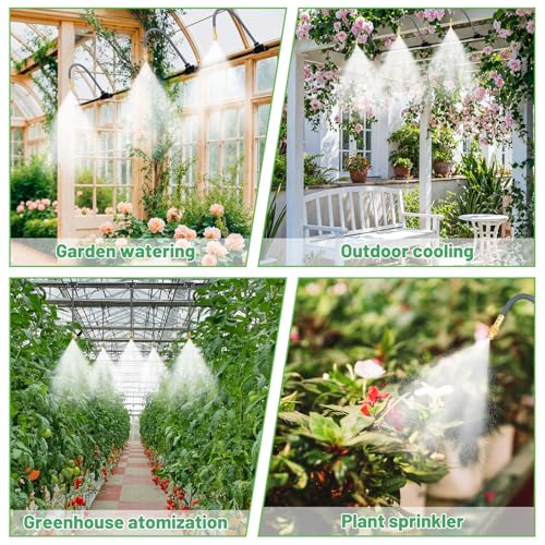 360° Adjustable 1/4" Drip Irrigation System Kits(No 1/4" Tubing) | Bendable Watering Misting Irrigation System, Garden Watering Atomizing System with 15 Nozzles for Garden Irrigation System - size: 1/4" Misting System