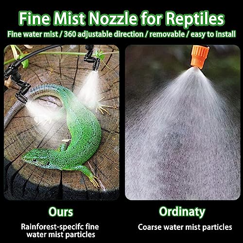 2-Pack Reptile Mister Nozzles - 1/4'' Reptile Fogger Fine Mist Nozzles for Terrarium, Paludarium, Vivarium, Plants, Amphibians, Tank - size: Single Nozzle*2