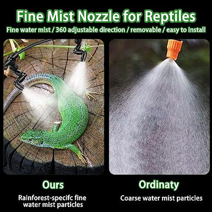 2-Pack Reptile Mister Nozzles - 1/4'' Reptile Fogger Fine Mist Nozzles for Terrarium, Paludarium, Vivarium, Plants, Amphibians, Tank - size: Single Nozzle*2