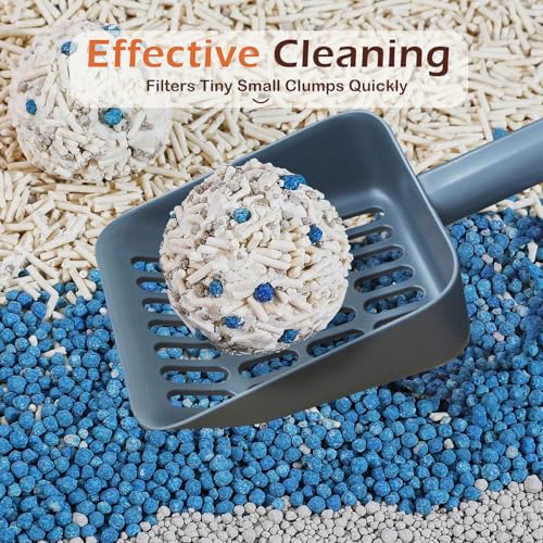 Cat Pooper Scooper, 2 in 1 Cat Litter Scoop with Holder Stand Cat Stuff Cat Scooper for Litter Box Cat Accessories Cat Supplies Kitty Litter Scoop Heavy Duty and Easy Clean Scoop Away Cat Litter - color: L-Black
