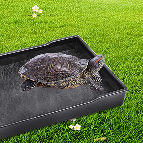 Reptile Food Water Bowl Plate Dish for Tortoise Crawl Pet Drinking and Eating Hallow Water Dish for Reptiles (Size1-S) - size: Size1-S