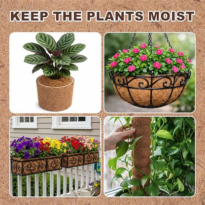 Sawysine 4 Rolls 12 x 14 Inch Coir Liner Roll Coconut Fiber Mat Natural Coconut Coir Liner Sheets Plant Potting Mat for Garden Planters Flower Window Box Basket Animal Pet Pad Reptile Carpet - size: 12 x 14 inch