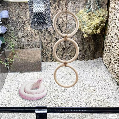 Reptile Tank Accessories, Snake Enrichment Climbing Toys, Wooden Snake Climbing Rings, Reptile Habitat Accessories for Ball Python, Chameleon, Hognose, Corn Snake