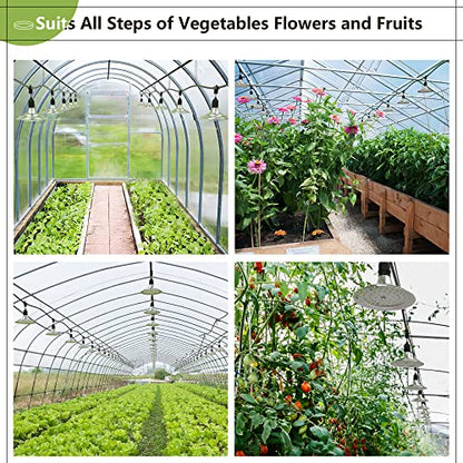 Outdoor LED Grow Light, 12-Light Full Spectrum Grow Light Strip, Waterproof Plant Growing Lamps, UL Certified String Grow Lights for Greenhouse Garden, 41FT Outdoor Grow Light for Veg Seedling - size: 12 Light without Timer