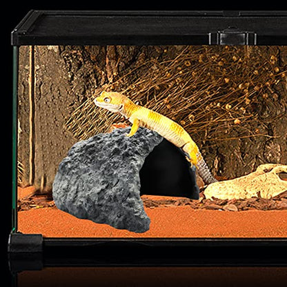 Extra Large Reptile Rock Hide Cave, Resin Cave, Aquarium Decorations Accessories, Lizard Turtle Fish Hide Habitat 10.23x9.44x5.7 Inches