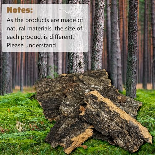 VCEPJH Cork Bark for Reptiles, 4 Pcs Natural Cork Flats for Terrarium Cork Wood Pieces for Snakes Spiders Bearded Dragons Hermit Crabs Geckos Isopod