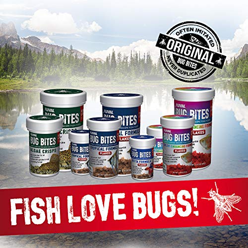 Fluval Bug Bites Tropical Fish Food, 0.63 oz, Brown | Flakes for Small to Medium Sized Fish, A7330 - size: 0.63 Ounce (Pack of 1)
