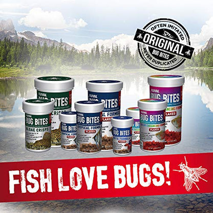 Fluval Bug Bites Tropical Fish Food, 0.63 oz, Brown | Flakes for Small to Medium Sized Fish, A7330 - size: 0.63 Ounce (Pack of 1)