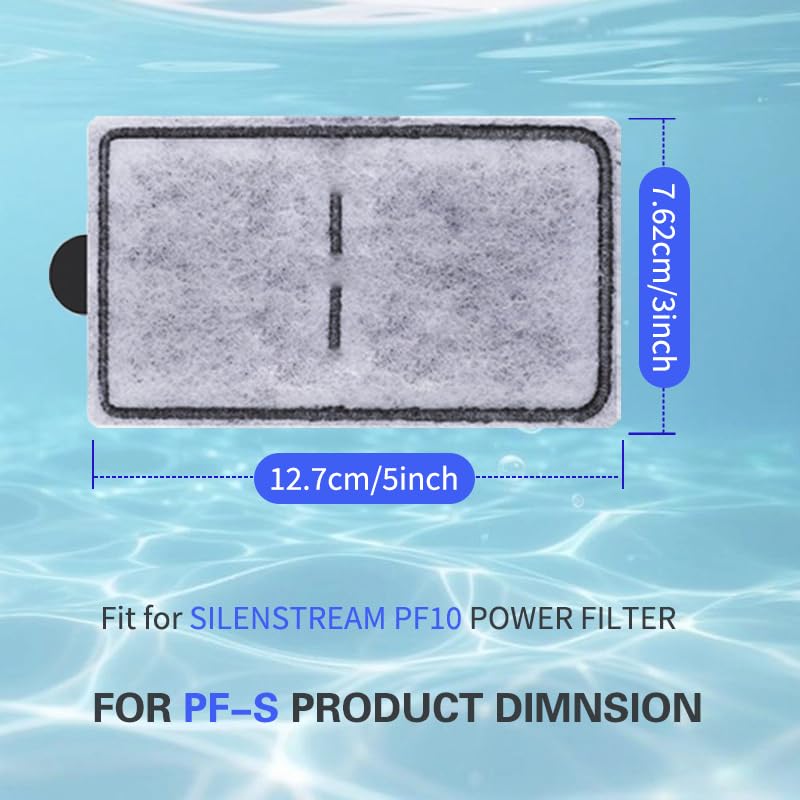 18 Packs PF-S Aquarium Replacement Filter Cartridges Compatible with Top Fin Silenstream PF10 Power Filters Fish Tank Filter Cartridge - size: 18 Packs