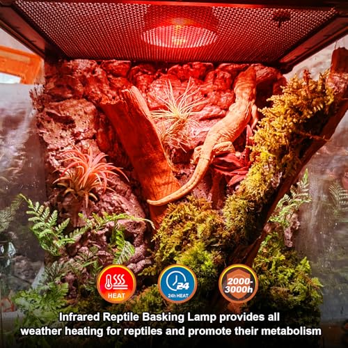2 Pack Infrared Heat Lamp Bulbs, 100W Reptile Heat Emitter Infrared Basking Spot Light, Red Heat Lamp for Chickens Coop Reptile Pets Brooder Use - style: 100W Infrared Bulbs