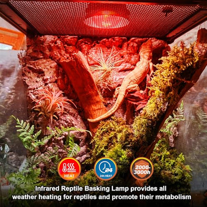 2 Pack Infrared Heat Lamp Bulbs, 100W Reptile Heat Emitter Infrared Basking Spot Light, Red Heat Lamp for Chickens Coop Reptile Pets Brooder Use - style: 100W Infrared Bulbs