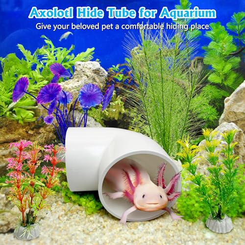 Hamiledyi Axolotl Hideout Tube Set Resting Tunnel for Aquarium Axolotl Cave Hideout Fish Tank Accessories Habitat Shelter for Turtle Betta Fish Lizard and Other Small Reptiles and Amphibians