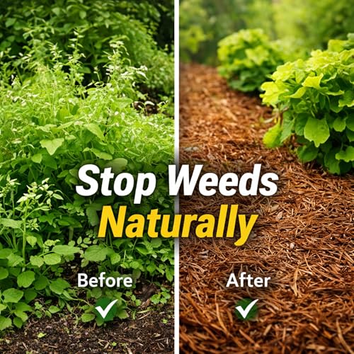 Long Needle Pine Straw Mulch - 65-80 Sqft Coverage 4 Set - Premium USA Harvested PineStraw for Landscaping, Weed Control, Moisture Retention & Erosion Control - USA Pinestraw - size: Pine Needle Mulch - Covers 65-80 Sqft 4 set