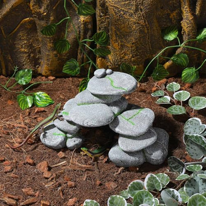 IBWell Resin Reptile Hides Pebble Shrimp Hides for Aquarium Tank Terrarium Reptile Rock Hide Fish Tank Caves and Hides Reptile Hideouts for Lizard Snake Gecko