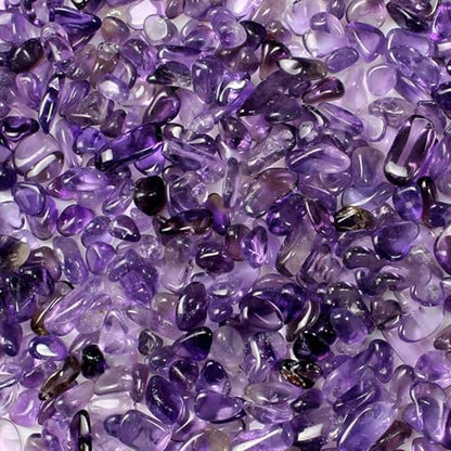JOHOUSE 1 LB Amethyst Chips, Quartz Crystals, Polished Stone Vase Filler | Irregular Shaped Succulent Rocks for Plants Indoor, Betta Fish Tank Gravel, Table Scatter and DIY Crafts - color: Purple