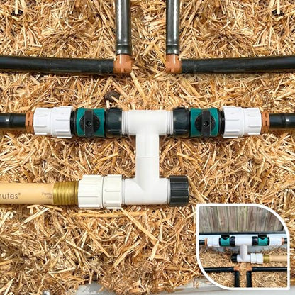 Garden Grid Manifold | Ground-Level Size, Double-Style | Link Garden Grids Side-By-Side to Water Together | Ideal for Ground-Level Gardens or Garden Beds w/Water Connections Inside Their Walls - size: Ground Level, style: Double