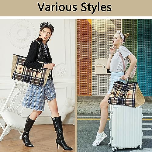 Hibala Neoprene Multipurpose Beach Bag,Gym/Travel/Pool Bag,Tote For Women&Men - color: Br Plaid