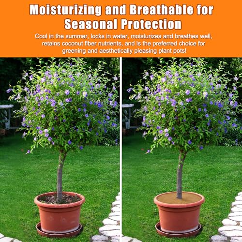 10 Inch Coconut Fiber Mulch Ring, 3 Pcs Tree Protector Mats, Coco Coir Mulch Mat Tree Guards, Plants Disc Soil Cover for Landscaping and Indoor Outdoor Gardening Pot - size: 10in-3pcs