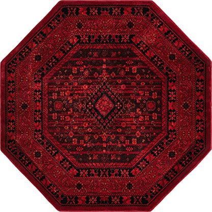 Unique Loom Tekke Collection Area Rug - Sheibani (5' Octagon, Red/ Black) - size: 5'3" x 5'3" (Octagonal)