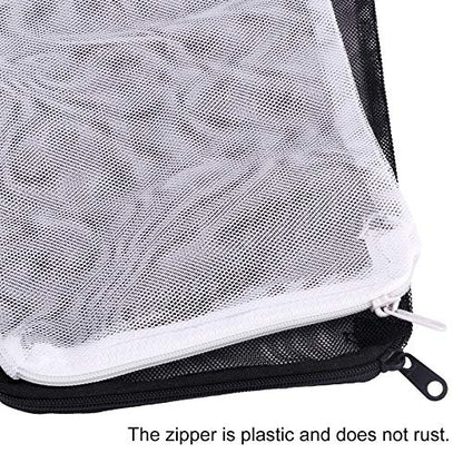 DEPEPE Aquarium Filter Media Bags 10 Pack 7.8x5.9in Zipper Mesh | Large Mesh, Zipper Closure, 5 White and 5 Black Bags, for Activated Carbon Ceramic Rings Biospheres and Filter Media