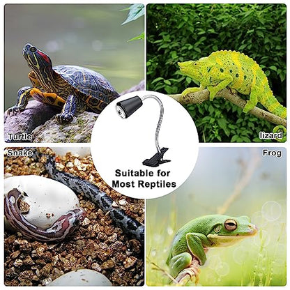 Reptile Heat Lamps, UVA/UVB Turtle Heat Lamp,Turtle Aquarium Light Bulbs, Heating Lamps with 360° Rotatable Heat Lamp for Lizard Turtle Snake Aquarium Aquatic Plants,2 Heat Bulbs 110V - color: Timed-99%uva+3%uvb Turtle Lamp+2bulb
