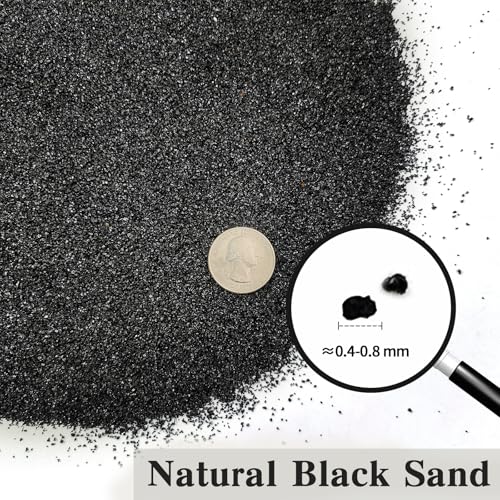 FANTIAN Black Aquarium Sand, 5 lbs Fish Tank Sand | Aquarium Substrate Gravel, Safe for Fish Tank, Shrimp, Turtle, Terrariums, Aquatic, Plant, Fire Pits, Candle, Vase, Crafts - color: Glossy Black, size: 5 LB